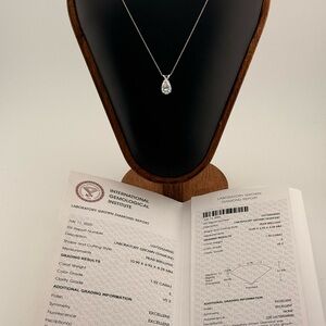 1.92ct Pear Lab Diamond Necklace IGI E VS2 14k/10k WG
